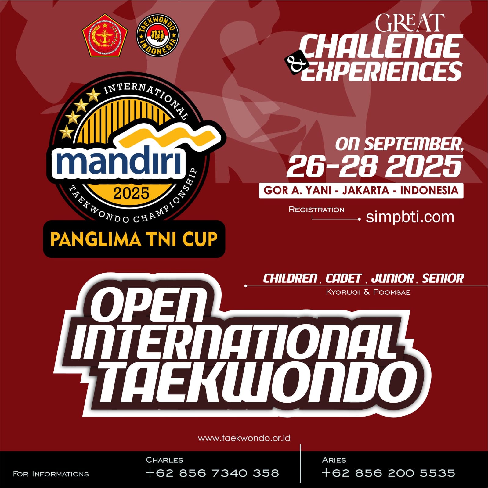 MANDIRI SERIES : Open International Taekwondo Championship 2025. Piala Panglima TNI BIDANG II - KOMISI PERTANDINGAN PBTI